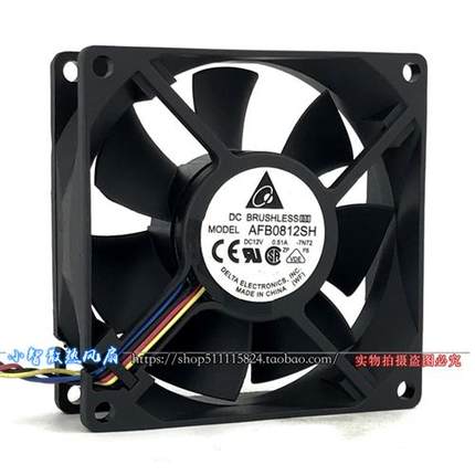 AFB0812SH F00 12V 0.51A双滚珠PWM调速机箱8CM散热风扇8025