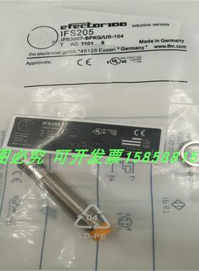 接近开关IFS205四针插头式PNP常开IFB3007-BPKG/US-104传感器全新