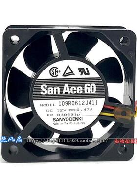 原装 109R0612J411 12V 0.47A 6025 6cm 大风量机箱 散热风扇