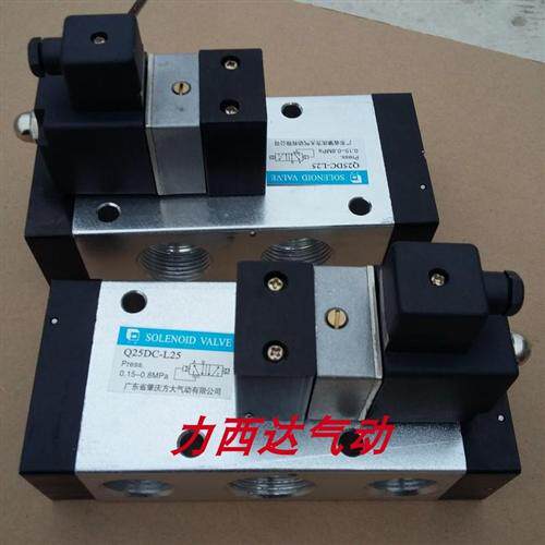 电磁阀六分Q25DC-L20 一寸Q25DC-L25二位五通换向阀 AC220V DC24V