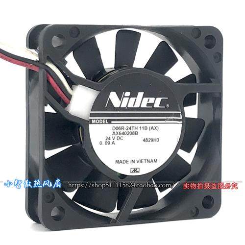 日产电机Nidec 24V 0.09A6CM厘米6015超静音机箱电源工业散热风扇