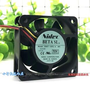 Nidec 6CM 风扇 6025 12V 0.17A静音 电源机箱 散热风扇D06T-12PU