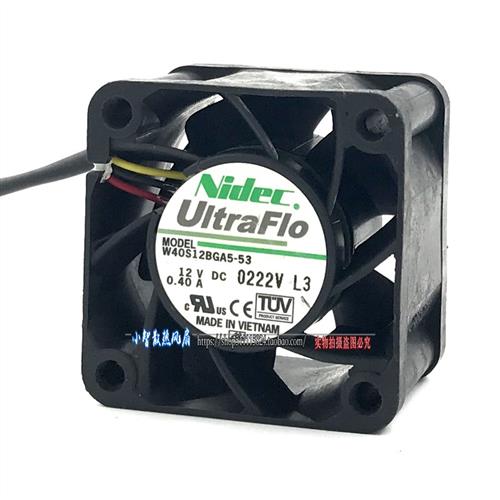 Nidec 4CM 4028 12V 0.40A大风量 交换机箱暴力风扇W40S12BGA5-53