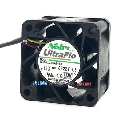 Nidec 4CM 4028 12V 0.40A大风量 交换机箱暴力风扇W40S12BGA5-53