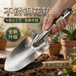 不锈钢小铲子家用挖土园