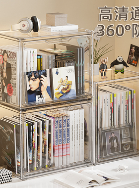 专辑收纳盒光盘展示架碟片架子光碟柜CD收藏箱亚克力唱片保护盒子