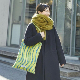 MELONFISH『海盐抹茶』2025秋冬亮色单肩原创女托特包印花帆布包