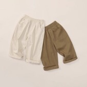 中小童宽松直筒裤 男女宝宝洋气百搭休闲裤 潮 2025秋季 儿童纯色长裤