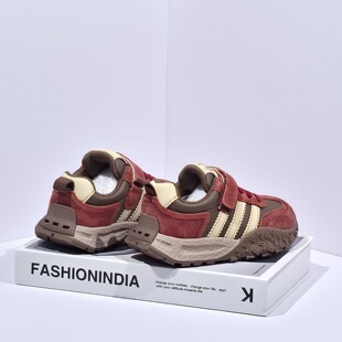 儿童德训鞋真皮运动鞋2026新款春秋款女童鞋加绒韩版男童阿甘鞋潮