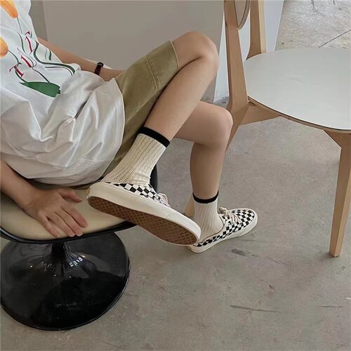 日系镂空移圈袜子女中筒袜