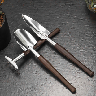 不锈钢迷你多肉铲子耙子小型三件套种花养花家用花园艺工具套装