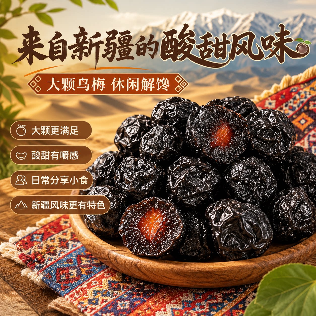 新疆特产天山乌梅干休闲零食水果干凉果蜜饯果脯酸甜可口肉厚核小