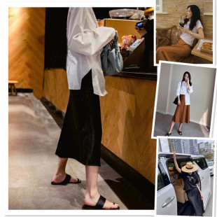 高级感气质显白100%铜氨丝半身裙女夏季 Karla 垂感长裙 Hanes