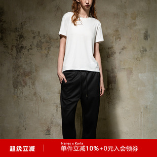 白色短袖 建议人手一件2025夏季 Karla超亲肤云感基本款 Hanes T恤