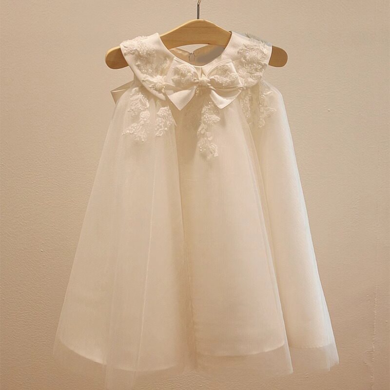 宝宝周岁礼服公主裙韩版高腰洋气连衣裙生日婚纱女童公主裙蓬蓬纱