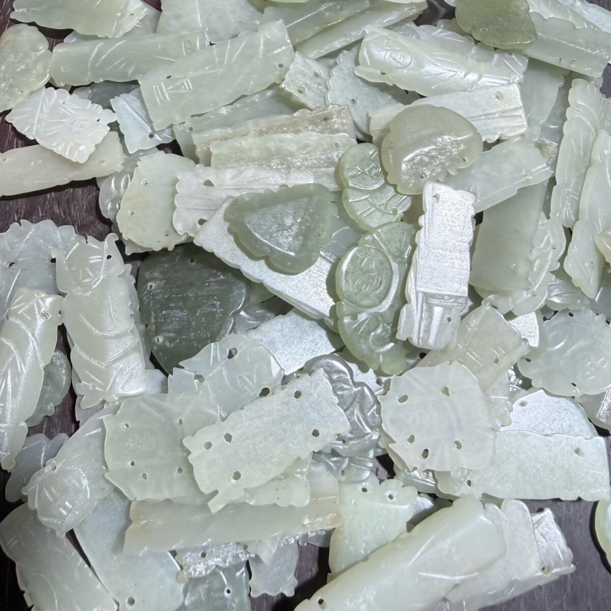 清代和田玉花片老玉帽花服饰镶嵌件包老保真diy手工玉坠玉器收藏
