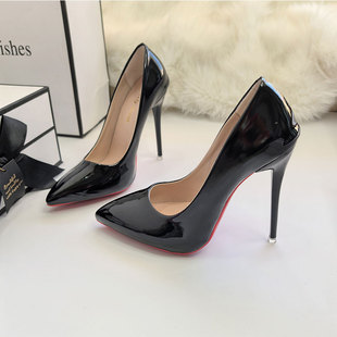 伪娘大佬男职业显瘦细跟高跟鞋 12厘米浅口尖头大码 Ocean Meilly