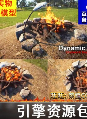 UE5动态篝火5.3烤鱼蓝图Dynamic Campfire Network Replicated