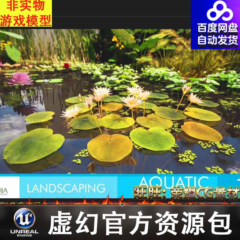 UE5 睡莲荷花水生植物景观Landscaping Aquatic Plants 5.1-5.3 商务/设计服务 设计素材/源文件 原图主图