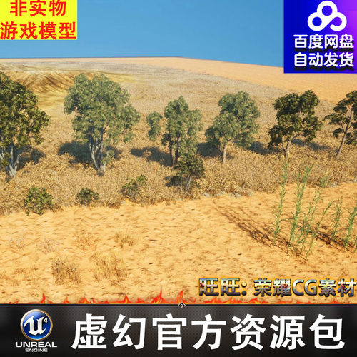 UE5树木 灌木植被 植物 杂草芦苇枯碎石公路山脉FBX