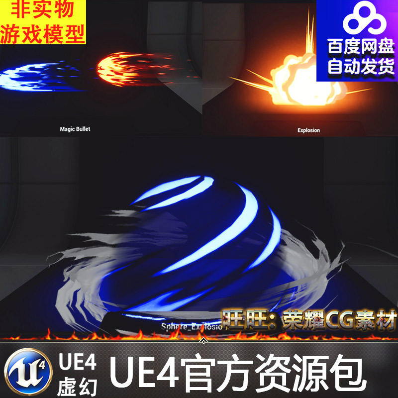 UE4 虚幻4 火影忍术卡通特效 气场爆炸电流火焰地裂Stylized FX