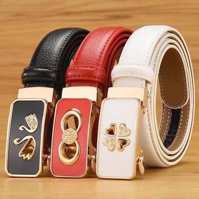 合金韩版女士自动扣牛仔裤商务