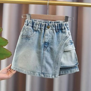 韩版 2025新款 中大童裙裤 网红炸街女童短裤 儿童牛仔裤 外穿热裤 夏装