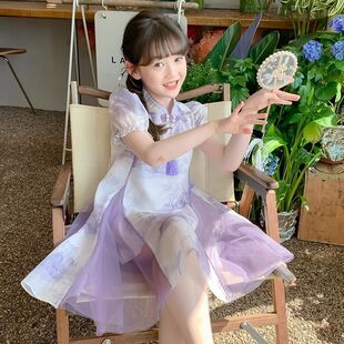 女童汉服旗袍裙夏季2025新款儿童网红中国风公主裙女孩夏装连衣裙