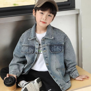 男童牛仔外套春装2026春秋新款洋气韩版儿童夹克衫童装男孩上衣潮