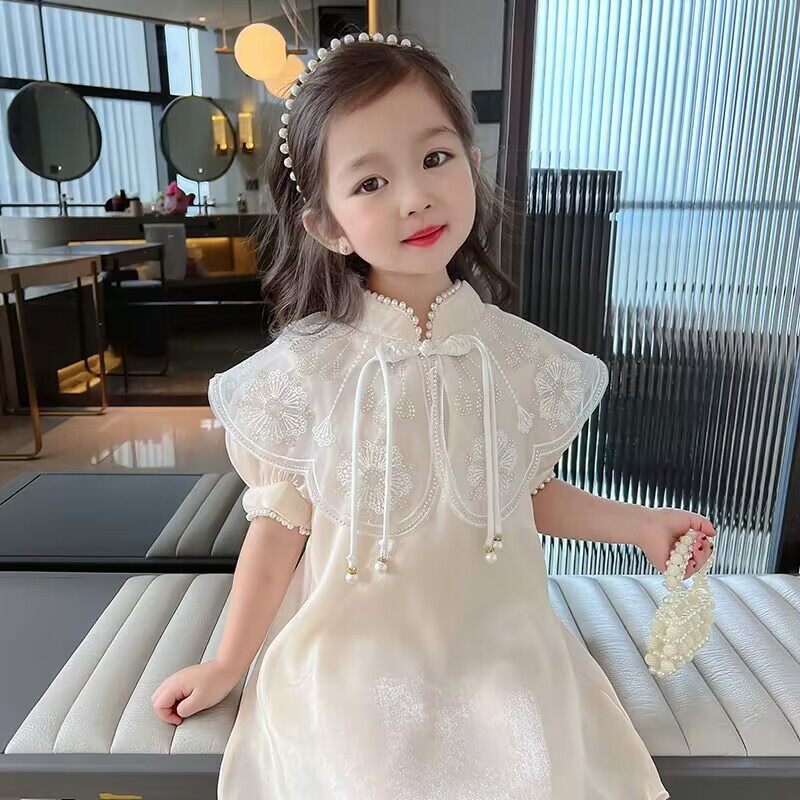 女童连衣裙夏季2025新款中国风短袖汉服旗袍洋气儿童公主古风裙子,童装/婴儿装/亲子装,连衣裙,淘宝优惠券,粉丝福利购,淘宝优惠卷