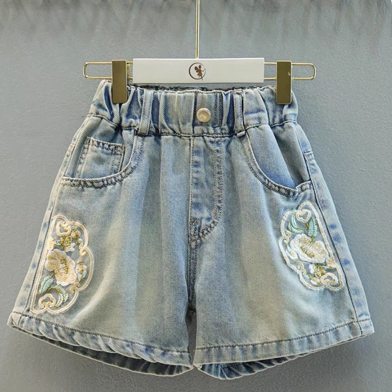 2025夏装新款女童牛仔短裤新中式国风小女孩热裤外穿宽松儿童裤子,童装/婴儿装/亲子装,儿童牛仔裤,淘宝优惠券,粉丝福利购,淘宝优惠卷