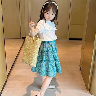 2025新款 女宝宝套装 网红儿童碎花韩版 儿童装 潮 短袖 女童套裙夏季