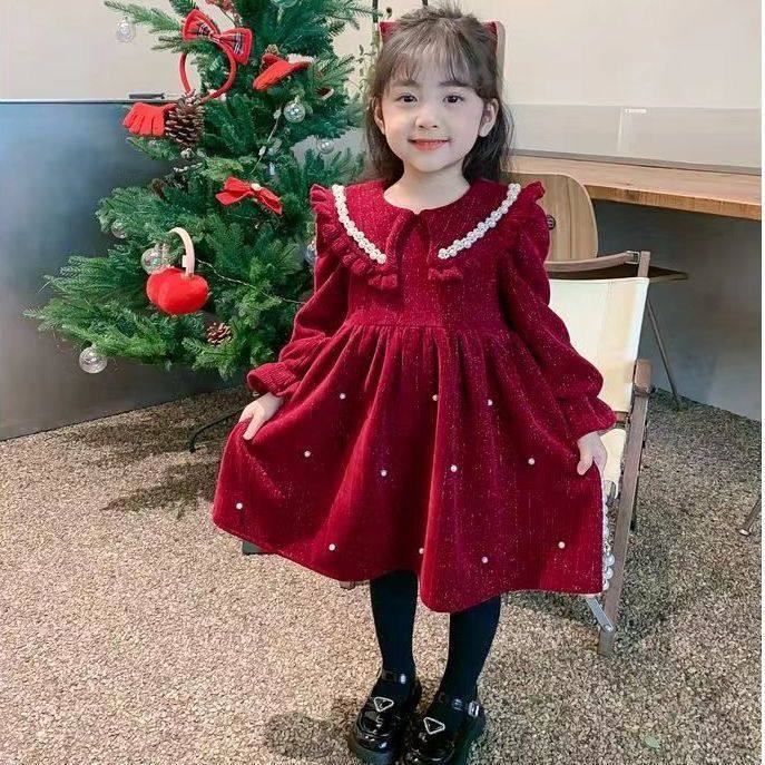 女童连衣裙2025新款女宝宝红色加绒洋气秋冬儿童拜年服时尚裙子,童装/婴儿装/亲子装,连衣裙,淘宝优惠券,粉丝福利购,淘宝优惠卷