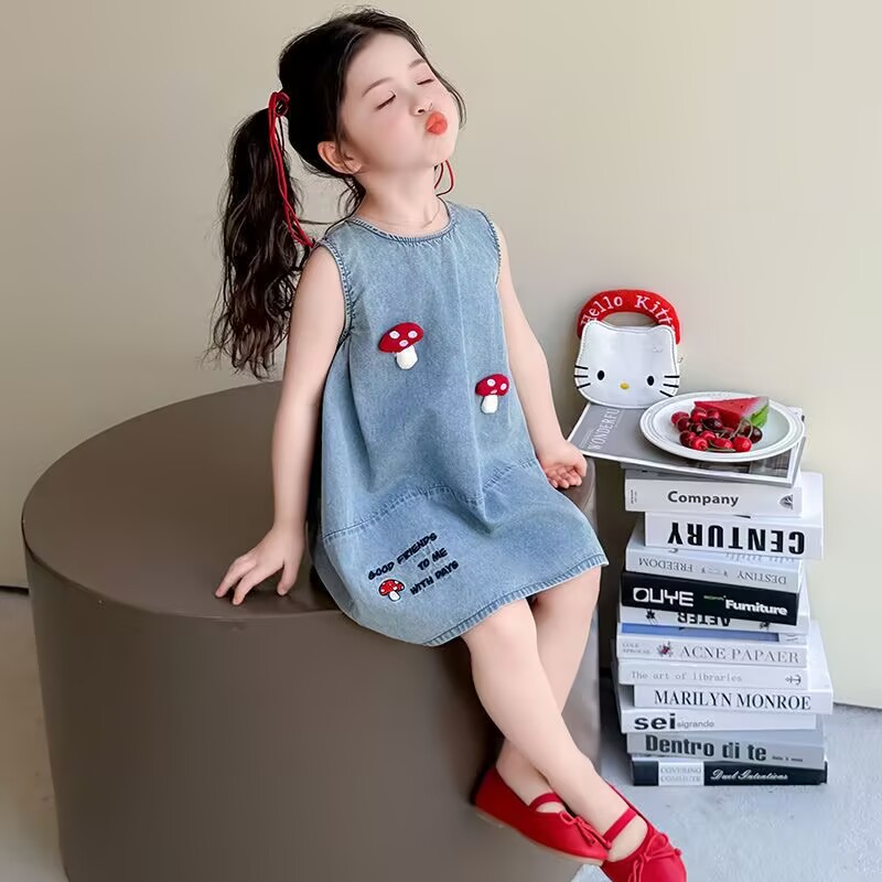 儿童牛仔裙夏季2026新款可爱韩版洋气女宝宝背心裙女童连衣裙子