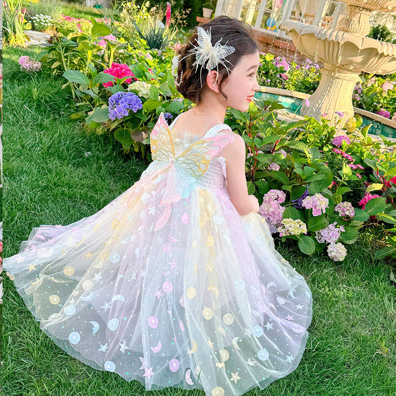 女童夏装连衣裙2025新款洋气儿童吊带彩虹公主裙周岁礼服蓬蓬纱裙,童装/婴儿装/亲子装,连衣裙,淘宝优惠券,粉丝福利购,淘宝优惠卷