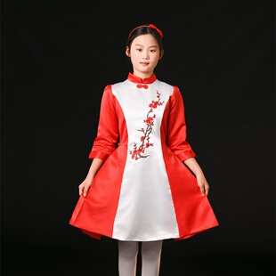 儿童表演服青花瓷古筝演出服中国风小学生演讲比赛诗歌朗诵合唱服