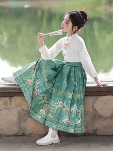 儿童马面裙女童汉服改良古风套装夏天女孩中国风古装明制唐装夏季