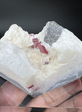 辰砂Cinnabar + 白云石 精品矿物晶体矿物标本矿石宝石原石收藏品