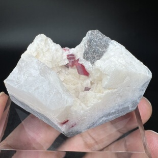 辰砂Cinnabar + 白云石 精品矿物晶体矿物标本矿石宝石原石收藏品