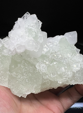两种晶型二次结晶萤石Fluorite +水晶 精品矿物晶体 矿物标本矿石