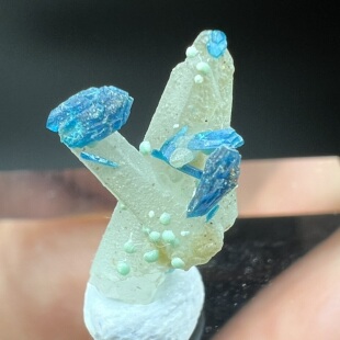 磷酸锌铜矿Veszelyite + 水晶 精品天然矿物晶体矿物标本原石矿石