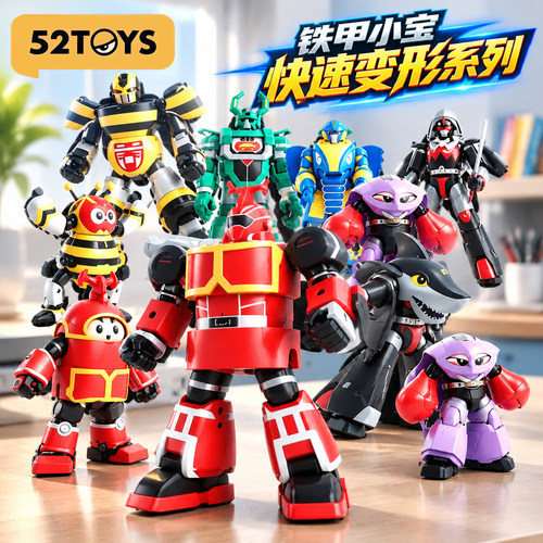 52TOYS铁甲小宝快速变形卡布达蟑螂恶霸玩具可动人偶机甲模型手办