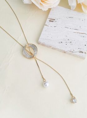 新款潮时尚项链秋冬长款毛衣链女简约流苏挂件衣服百搭配饰品