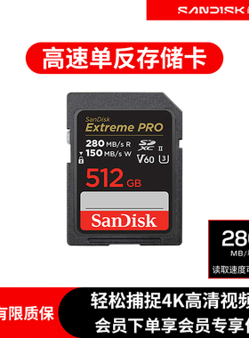 Sandisk闪迪V60微单相机单反专用SD卡6K拍摄摄像大容量512G存储卡