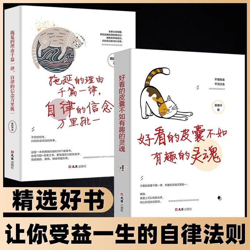 好看的皮囊不如有趣的灵魂拖延理由千篇一律自律信念万里挑一青春励志正能量治愈系修心的书籍畅销书 - 实物图