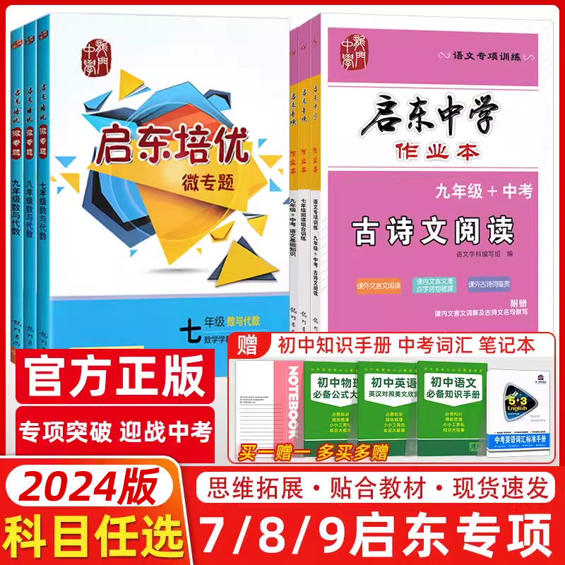 2024版启东培优微专题七年级八九年级数与代数图形与几何数学竞赛中考题型训练提高解题思维解题方法揭示思维规律789年级数学培优