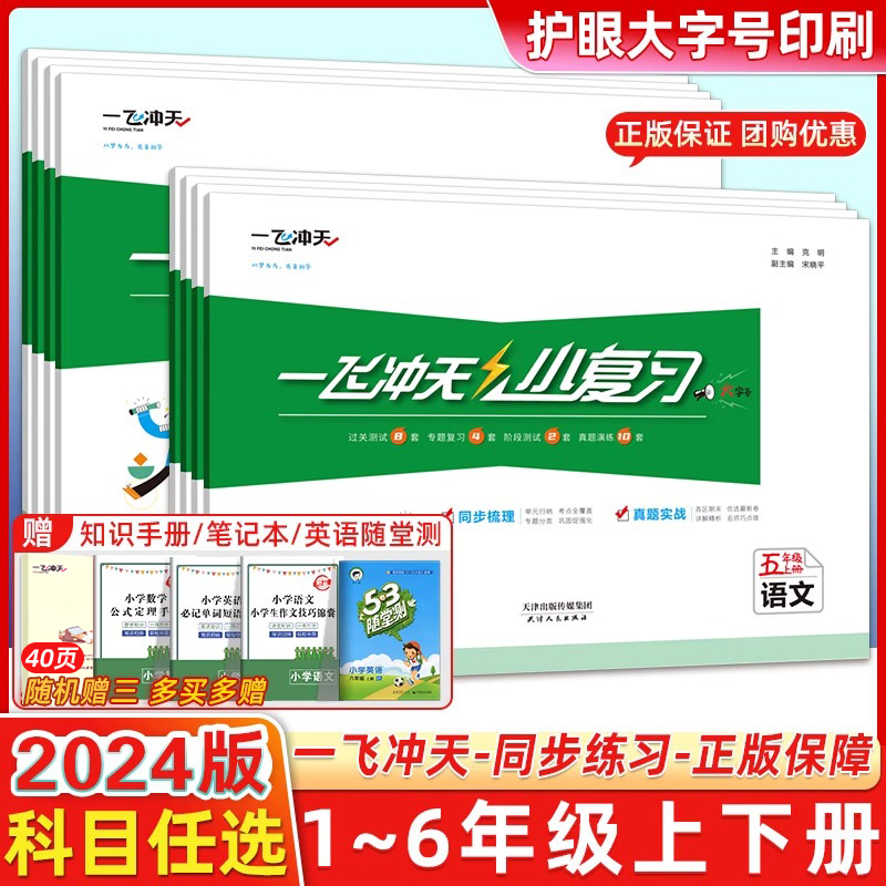 【2024春新版】一飞冲天小复习天津上册下册一1年级2二3四4三5五6六语文数学英语小学单元测试卷真题期中期末复习综合同步检测卷 书籍/杂志/报纸 小学教辅 原图主图