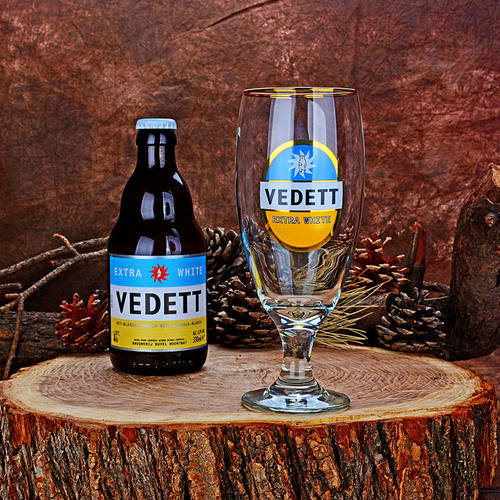 白熊啤酒杯VEDETT高品质玻璃酒杯