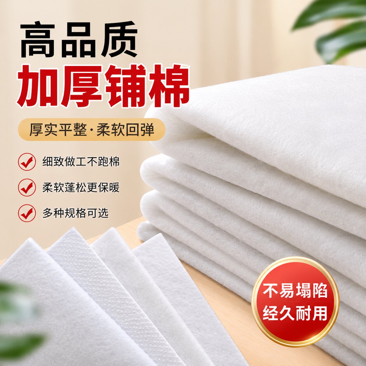 单面带胶自粘铺棉无胶熨烫辅棉口金拼布用布料夹棉DIY手工布艺包