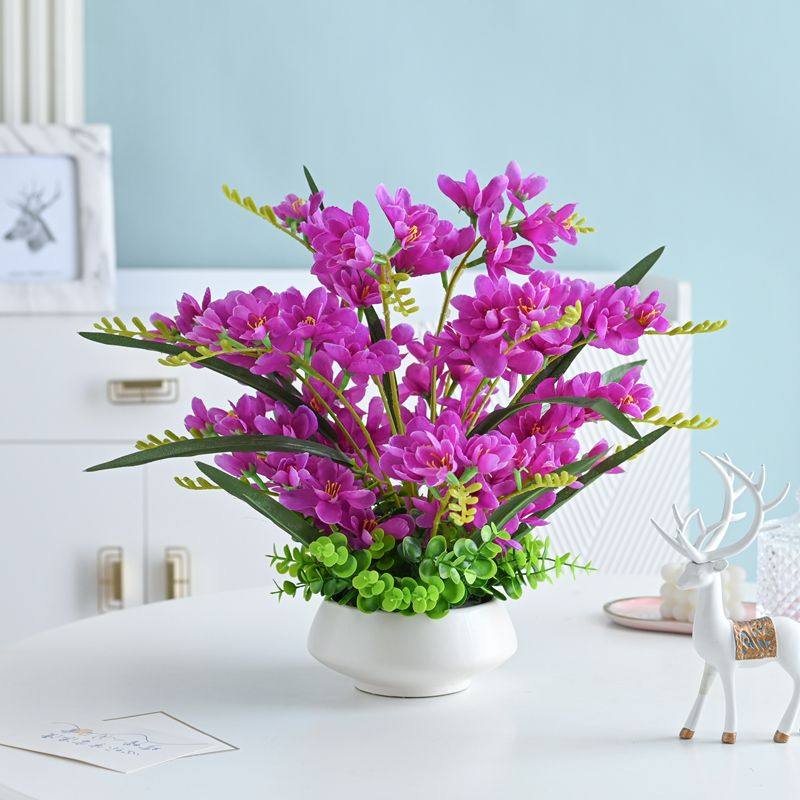 蝴蝶兰仿真花高品质轻奢ins干花假花摆设艺餐桌摆花装饰插花摆件,家居饰品,仿真花/假花,淘宝优惠券,粉丝福利购,淘宝优惠卷